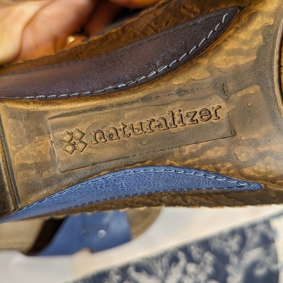 Naturalizer blue "Hurry" wedge sandals - Picture 7 of 10